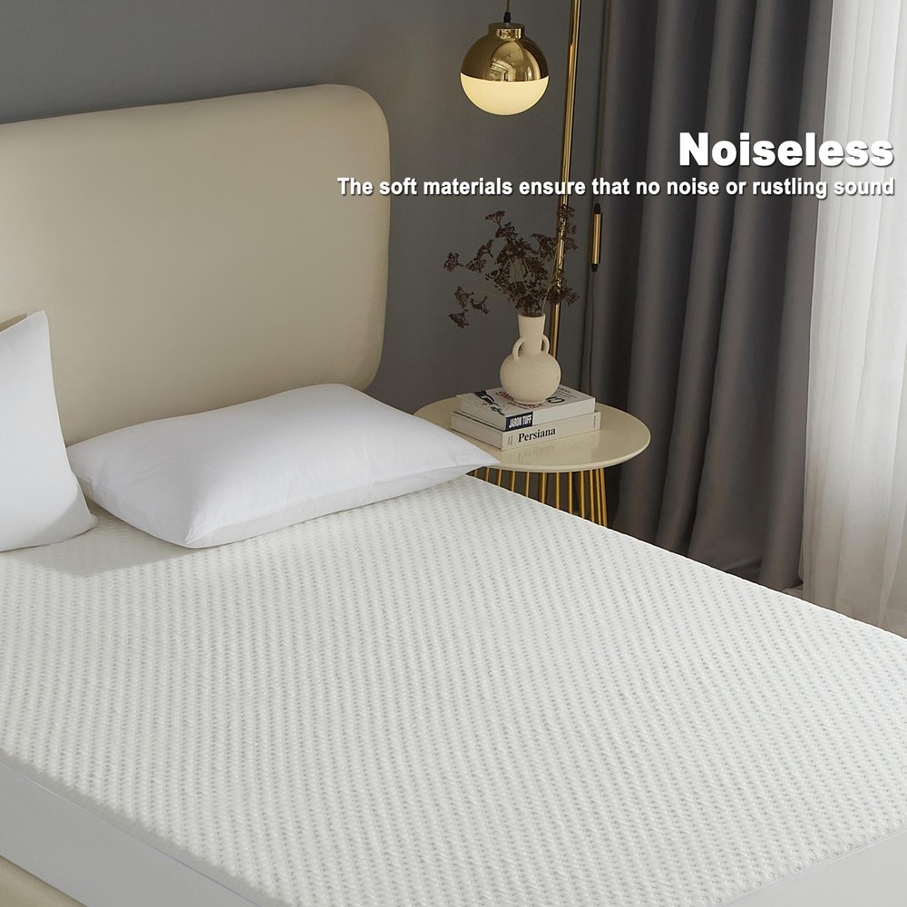 Queen Mattress Protector, 100% Waterproof & Breathable Rayon derived from Bam...