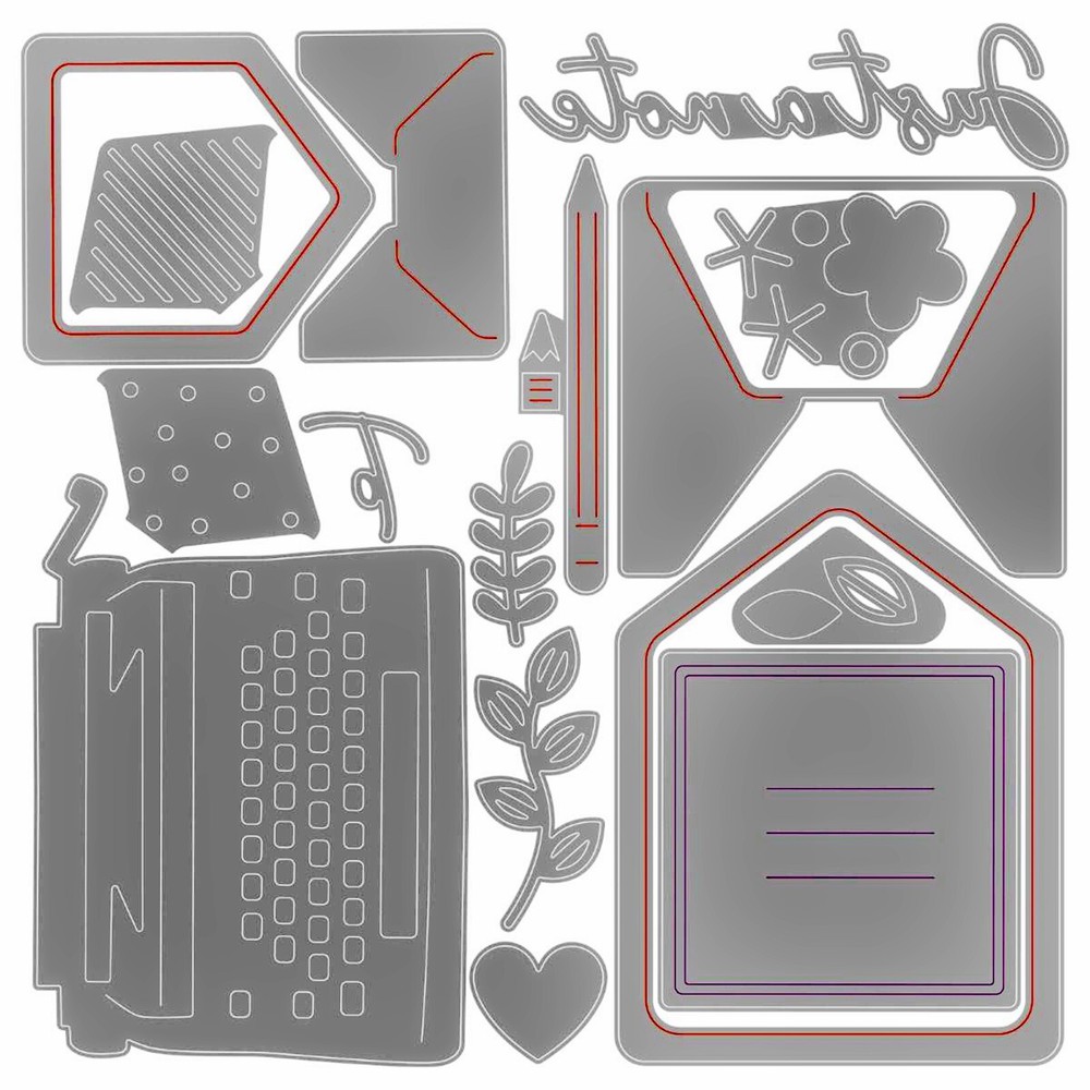 Sizzix Thinlits You've Got Mail 16pc set #665820 Retail $20.99 by Olivia Rose