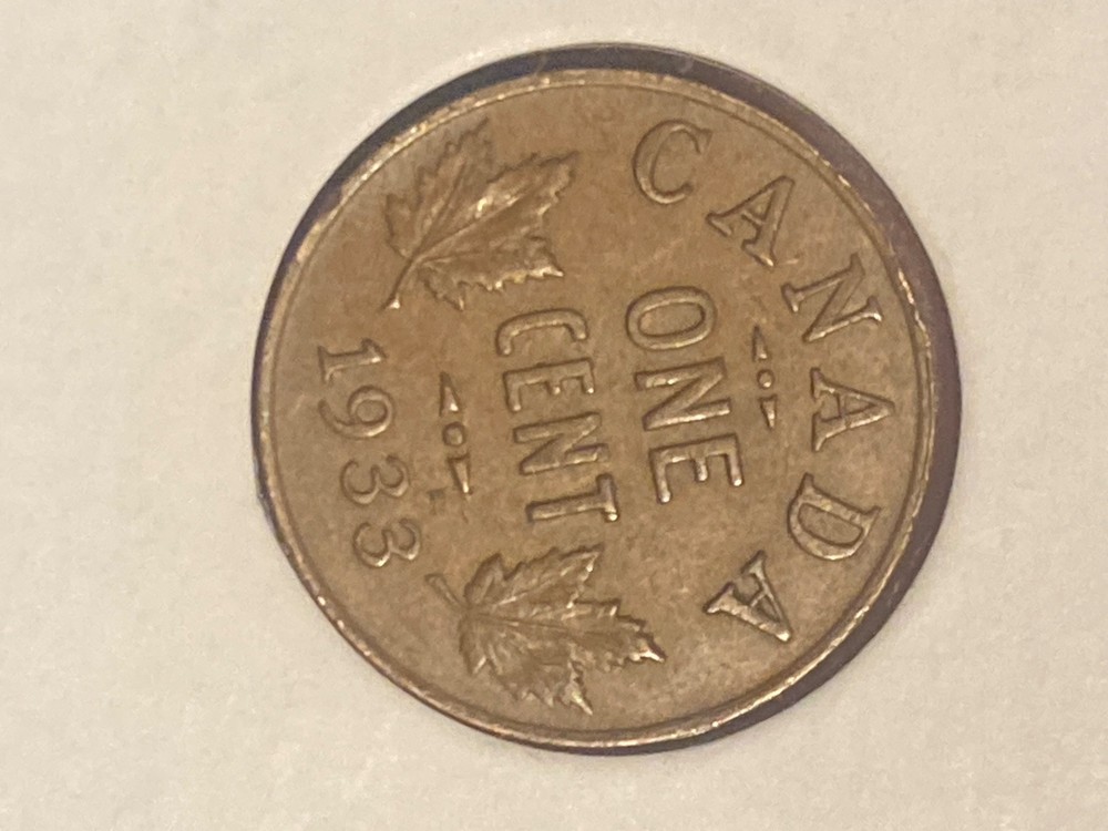 1933 Canada 1 Cent Foreign Coin