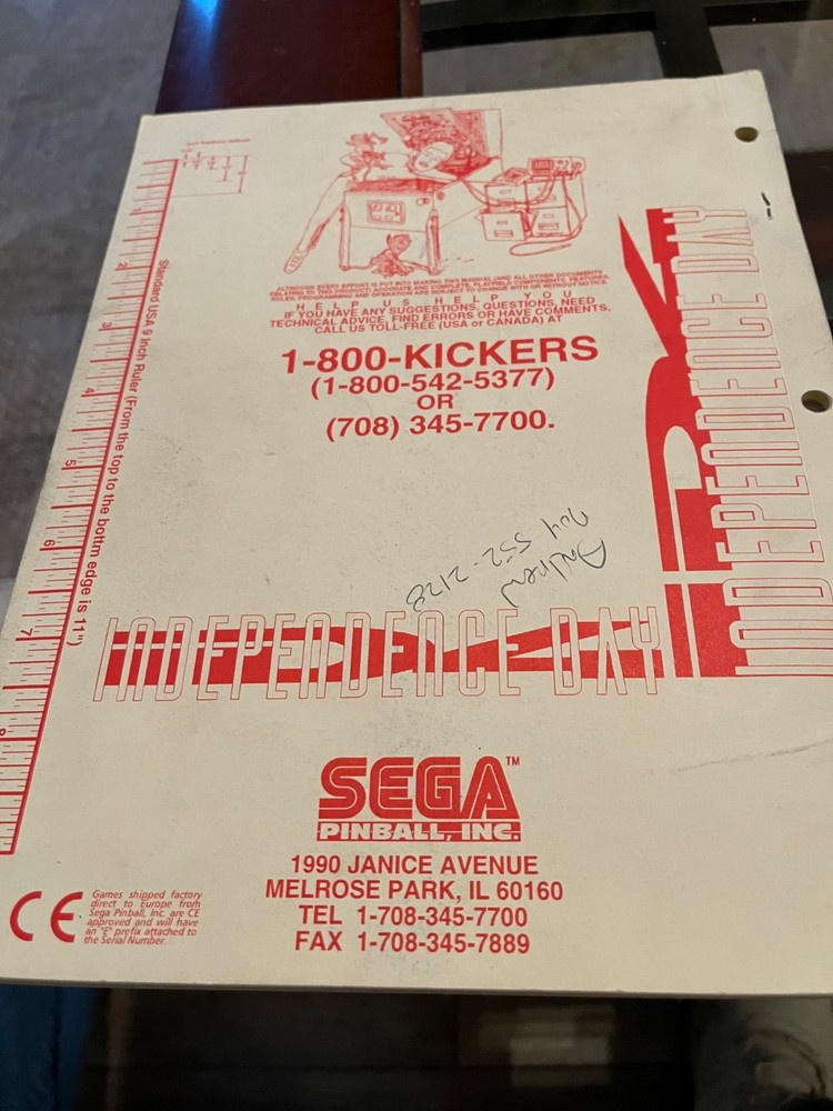Independence Day Pinball Manual