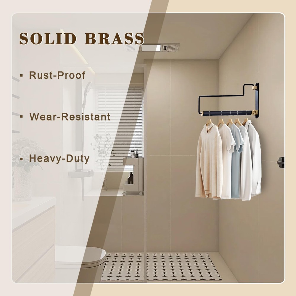 Folding Clothes Hanger Drying Rack Black Wallmounted Clothes Organizer For Laund