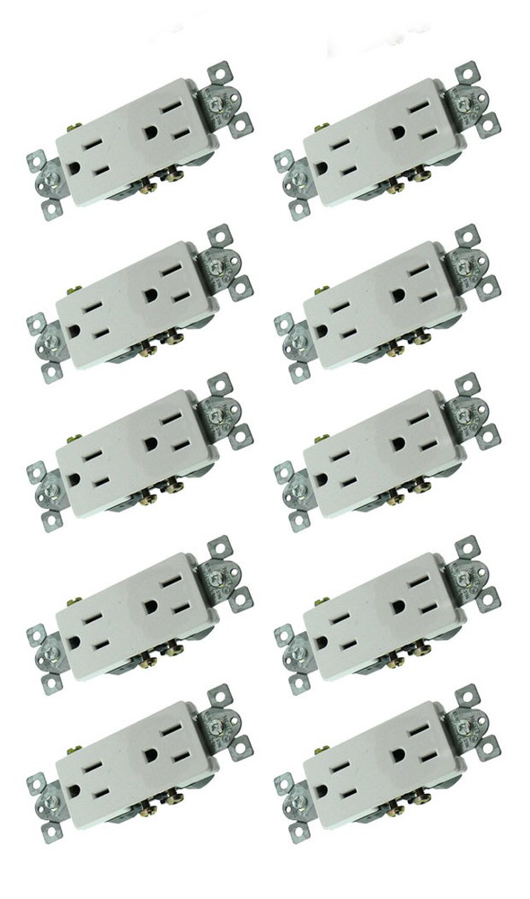 10 Pack RPP White Duplex Decora mounted 33794