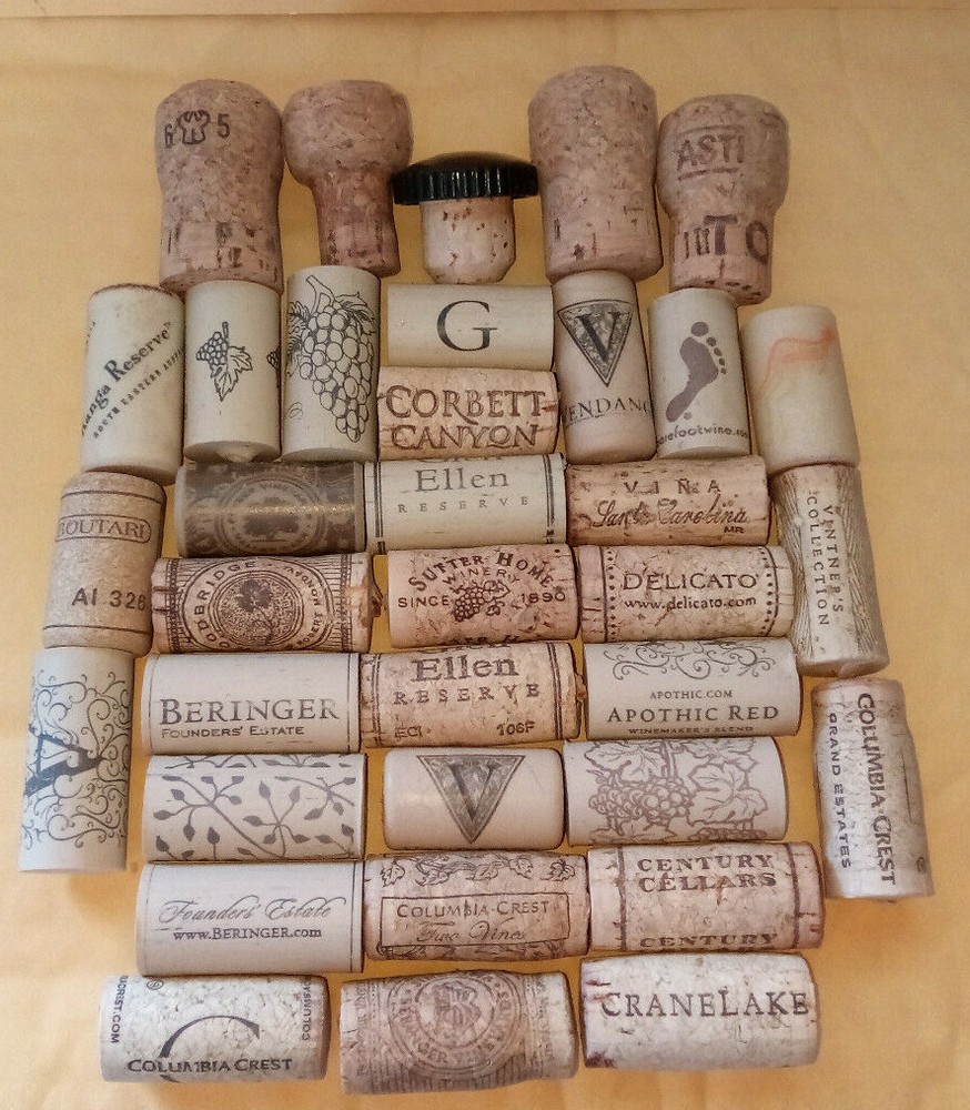 Used 153 whole Wine Corks different sizes & styles and extra pieces/cuts