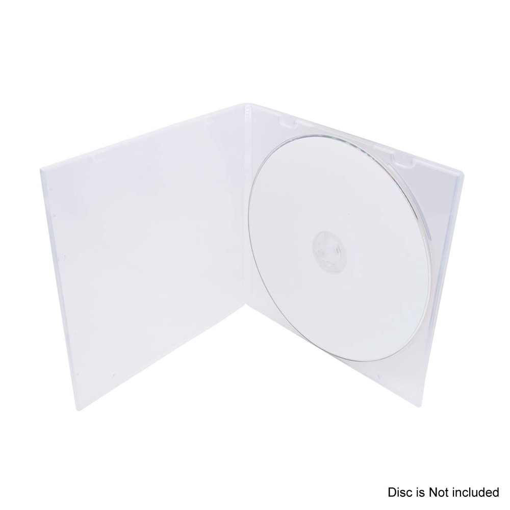 Maxtek 5.2mm Durable CD Case, Slim Single Disc Clear PP Poly Plastic Cases, 2...