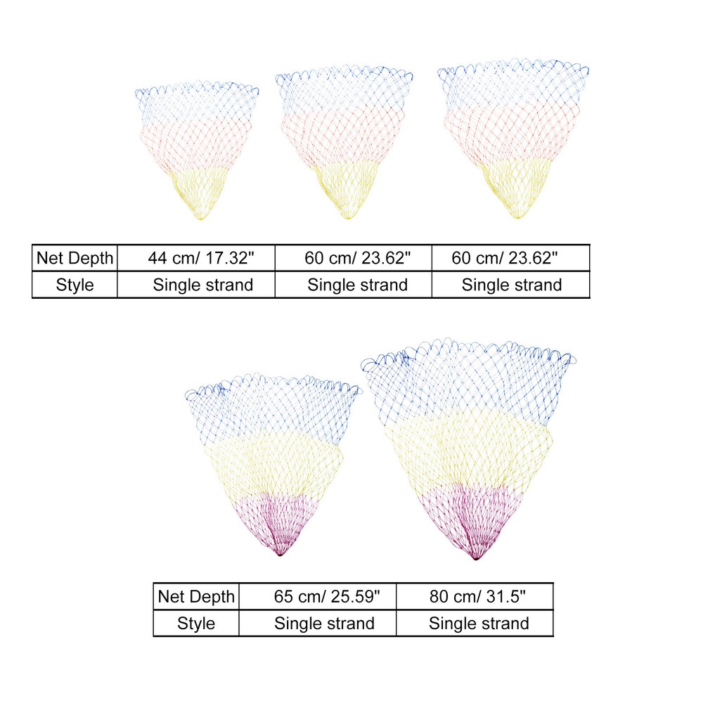 Fishing Net Replacement Nylon Landing Net Replacement Mesh Dia 17.7" Multicolor