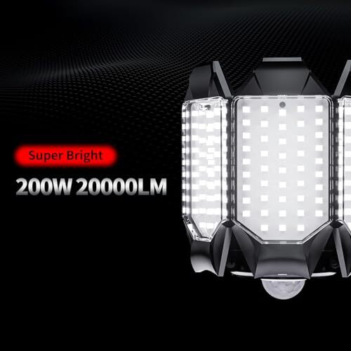 Motion Sensor Garage Light, 20000LM 200W Garage Lights Ceiling Led Motion 1Pack