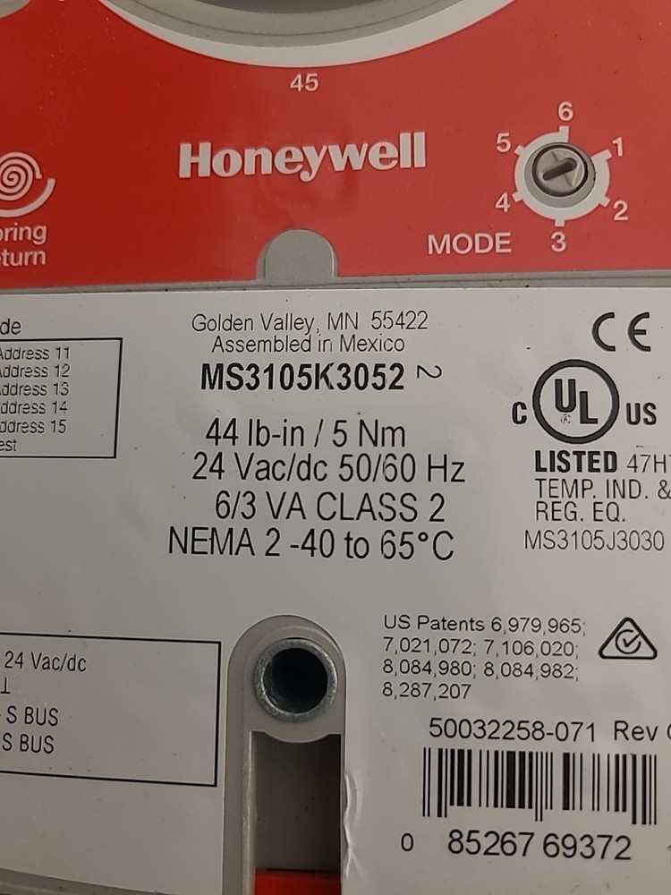 Honeywell MS3105K3052 Damper Actuator Economizer Controller