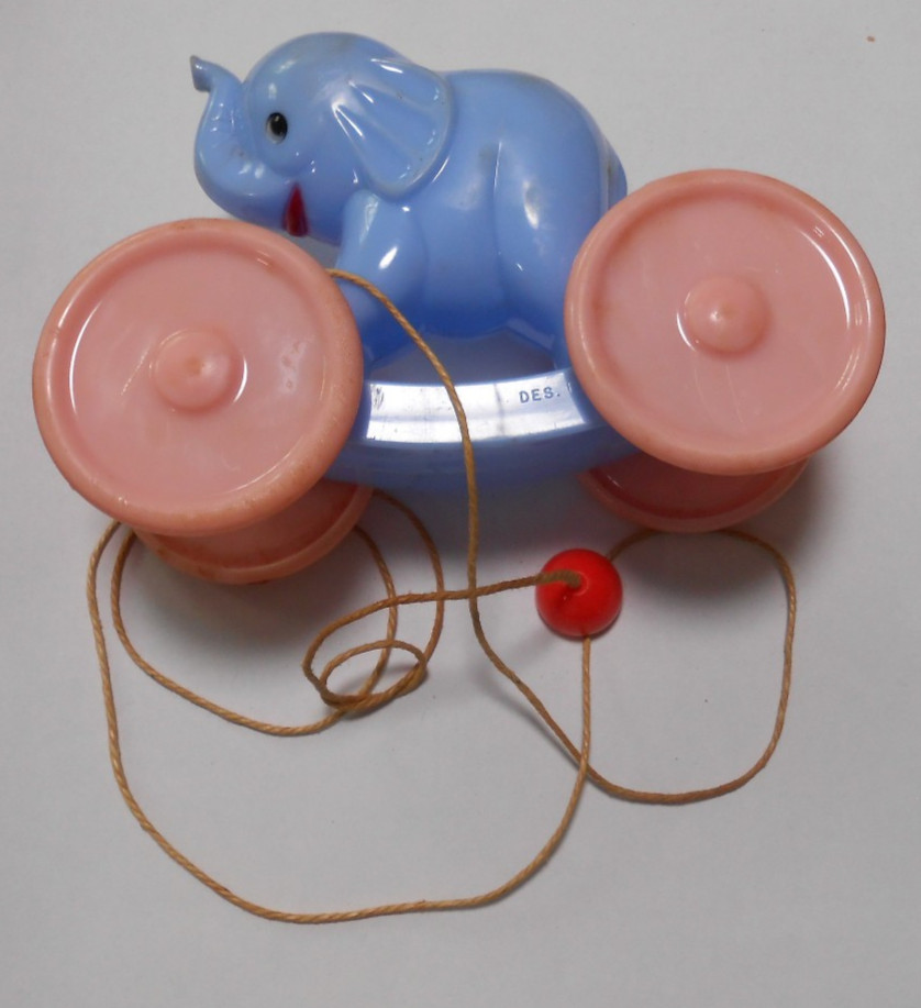 Vintage 1950s Knickerbocker Toy Co. Elephant Pull Toy