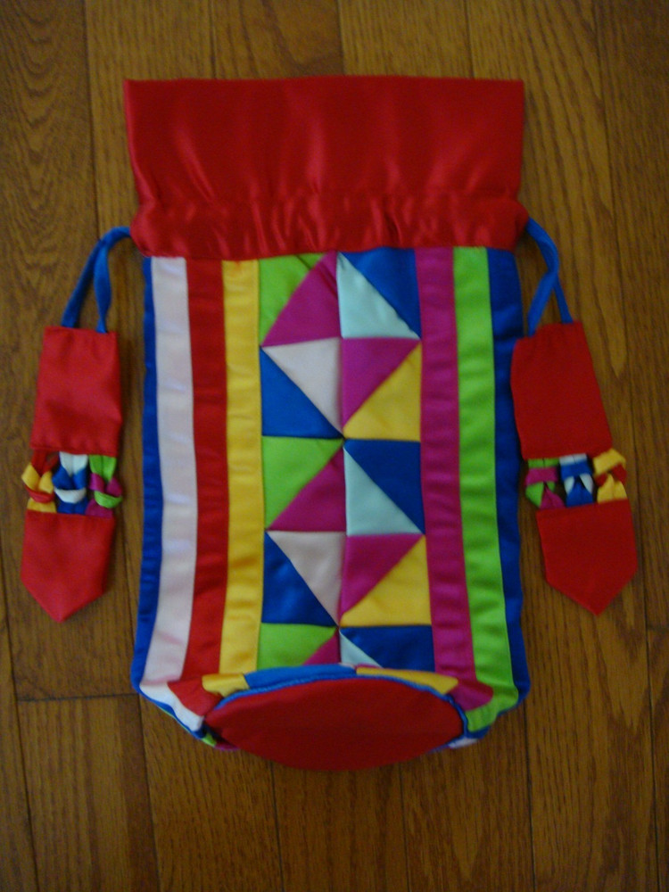 Patchwork Wine Bag with Drawstring