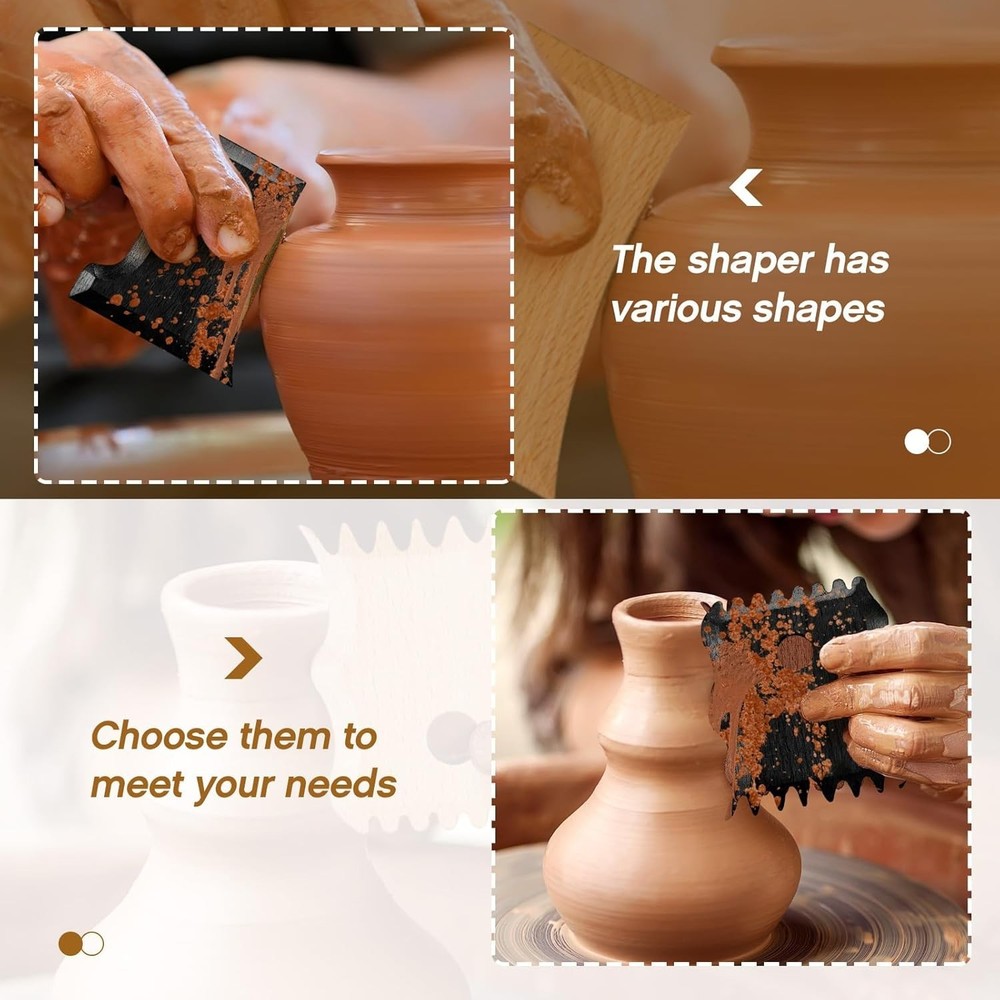 7 Pcs Pottery Tools Pottery Foot Shaper Trimming Tools Profile Rib Bundle Foo...
