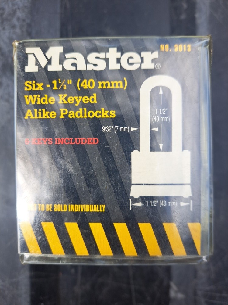 6-PACK Master Lock No 3 Commercial Maximum Security Locks Keyed Alike #3013