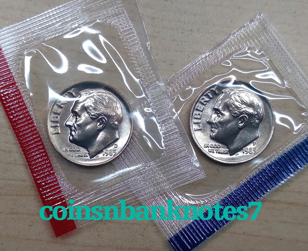 1985-D & P Roosevelt Dime BU Set