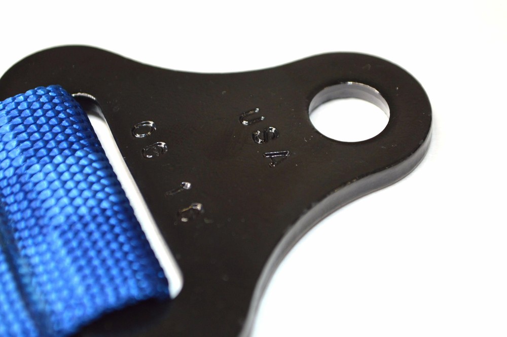 2" LATCH & LINK Y FLOOR MOUNT HARNESS 3 POINT PULL UP BELTS BLUE CHECKERBOARD