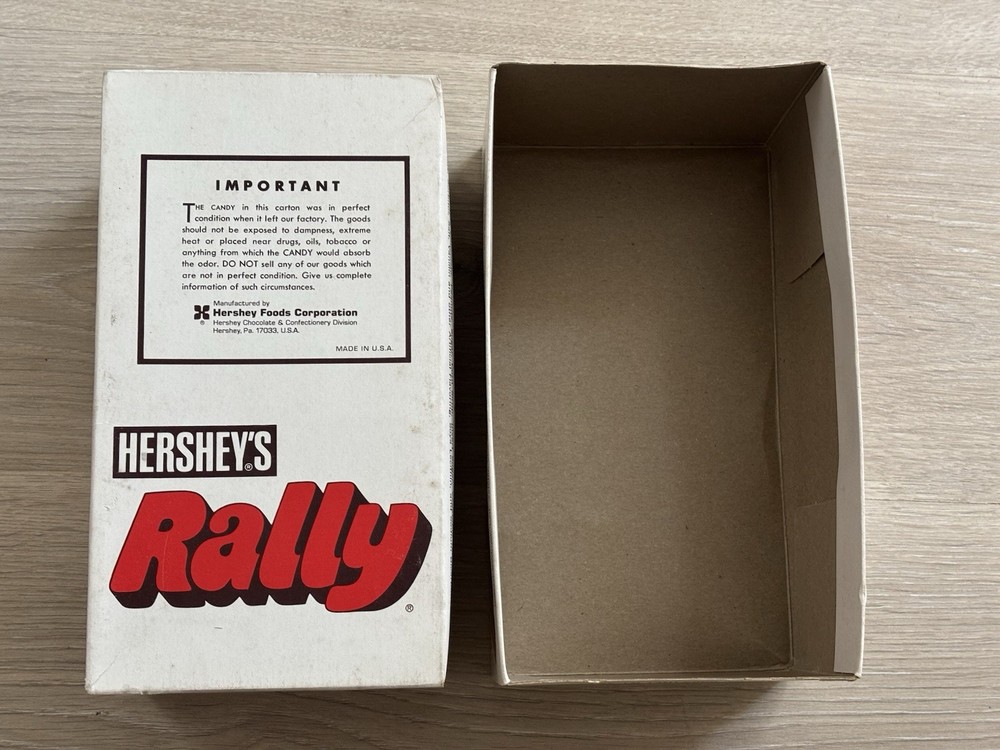 Vintage Hershey's Rally Nut Roll Chocolate Candy Bars Empty Box RARE