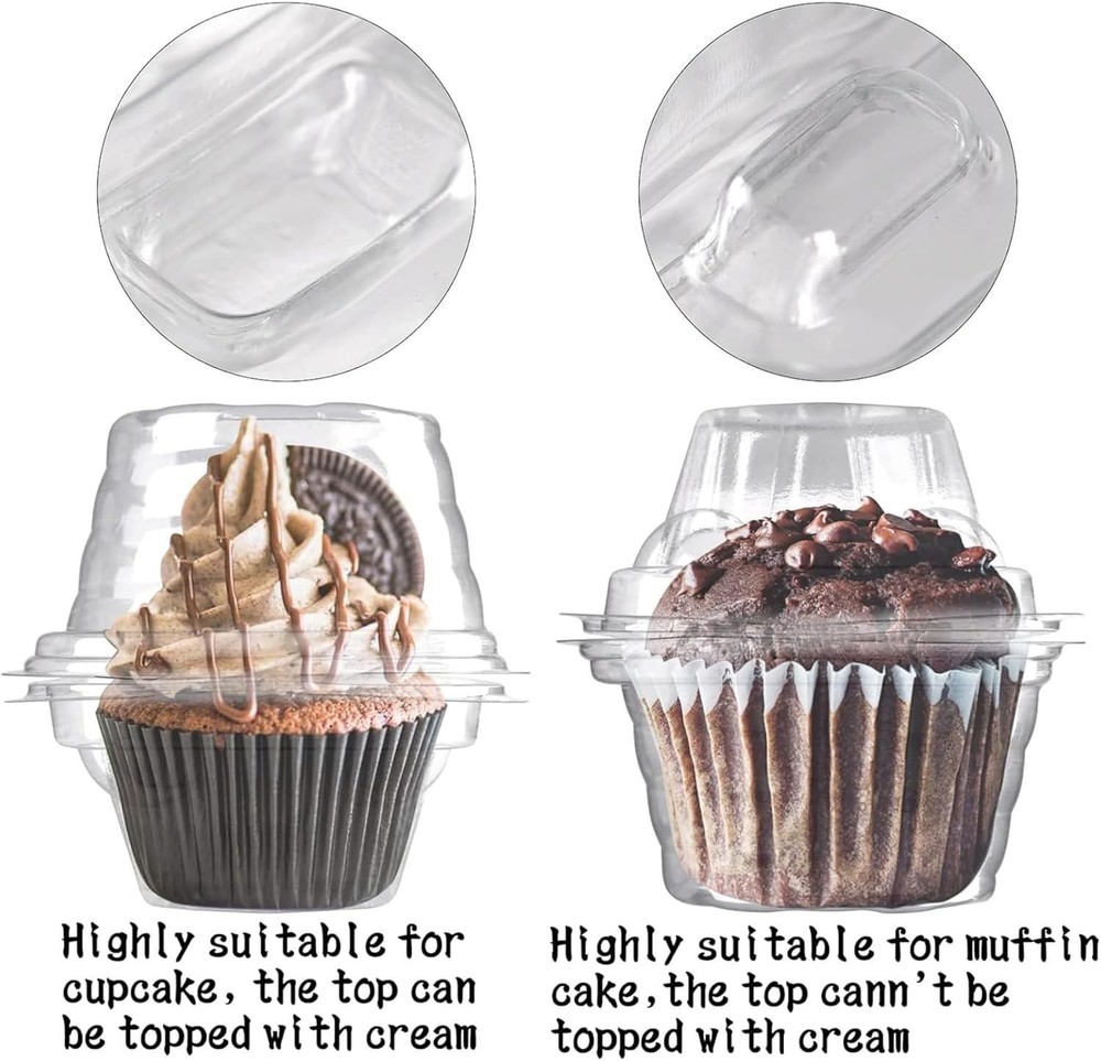 Durable Individual Cupcake Holders - Clear Dome for Perfect Presentation
