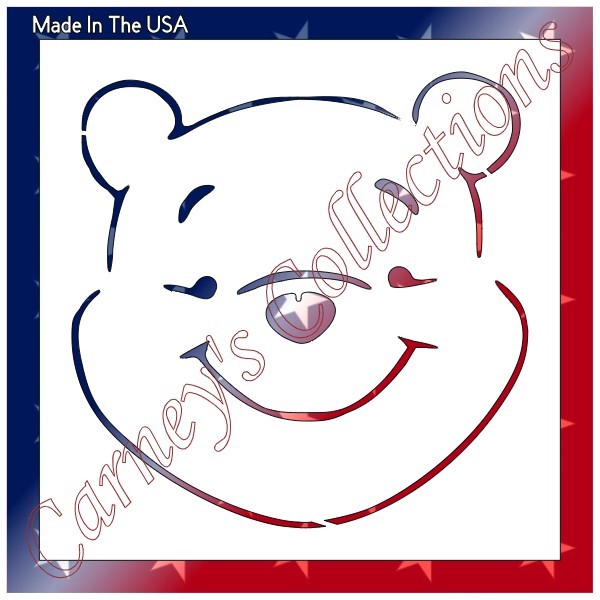 10"x10" Plastic Stencil - Pooh Bear (SB48)*****