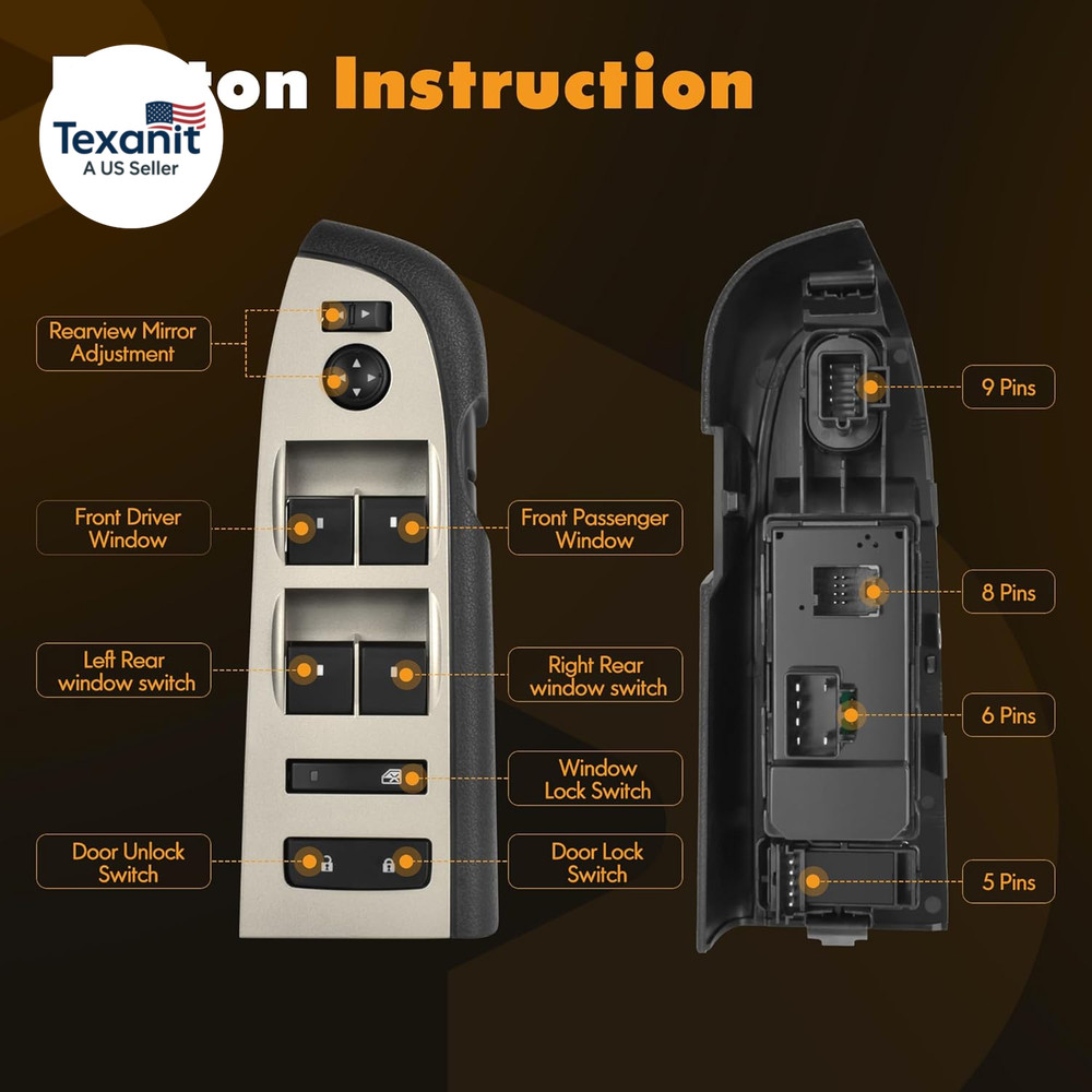Master Power Window Switch Assembly Fit for Chevrolet GMC, 2010-2013 Silverado S