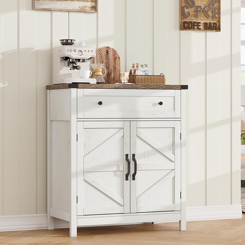 Storage Cabinet W/ Drawer Adjustable Shelf Sturdy Kitchen Bar Sideboard Unit New