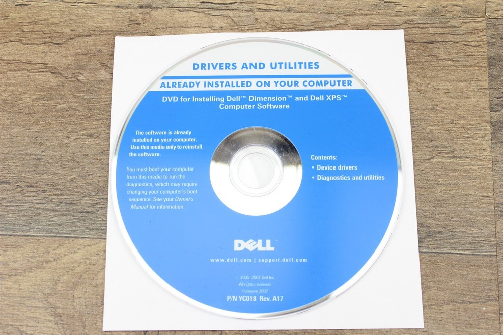Dell Dimension ResourceCD Software P/N: YC018 REV.A17