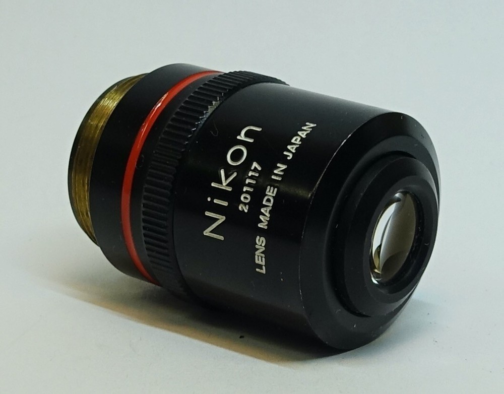 Nikon Plan 4X/0.1 160/- Microscope Objective; great condition