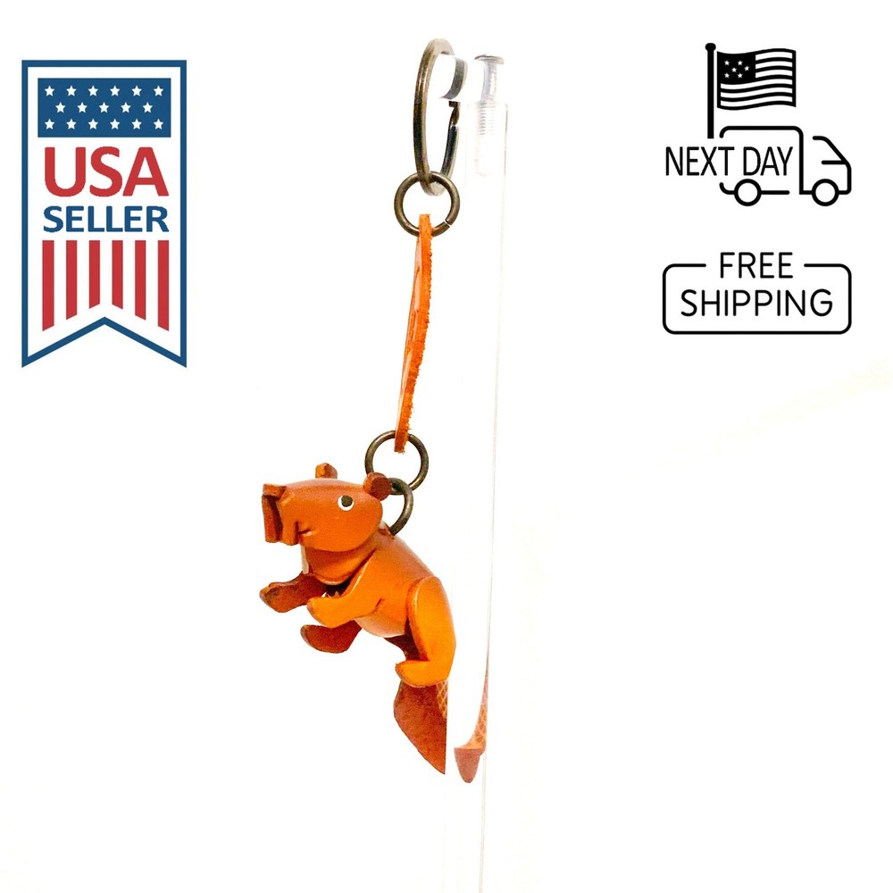 Beaver Handmade Leather Keyring
