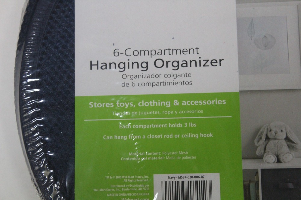 Organizer Hanging 6 Compartments Mainstays Kids