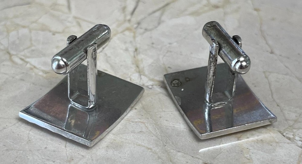 Vintage HICOCK Sterling Silver Rectangular Cufflinks ~ 14 grams ~ 4-H1221