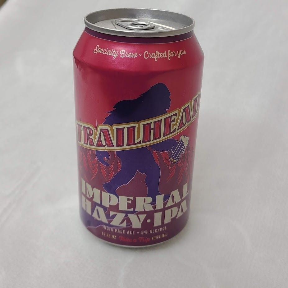 Trailhead Imperial Hazy IPA Empty Beer Can Bottom Opened Eugene Oregon Bigfoot