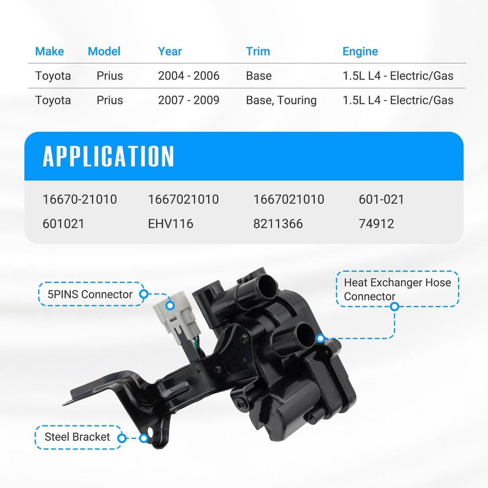NOVAPARTS Coolant Flow Control Valve Heater Water for Black