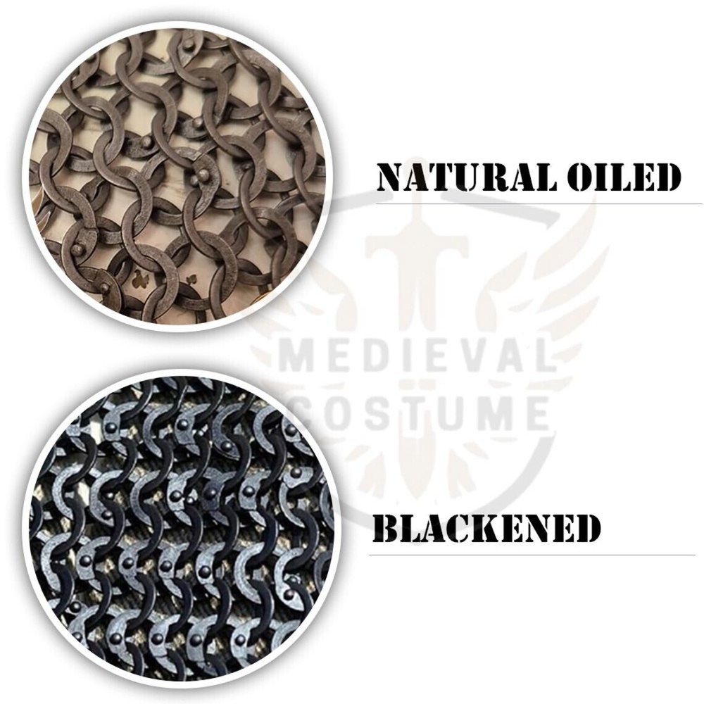 Chainmail Lorica Officer Hamata, 6MM Flat Ring Riveted with Solid Ring For Reena
