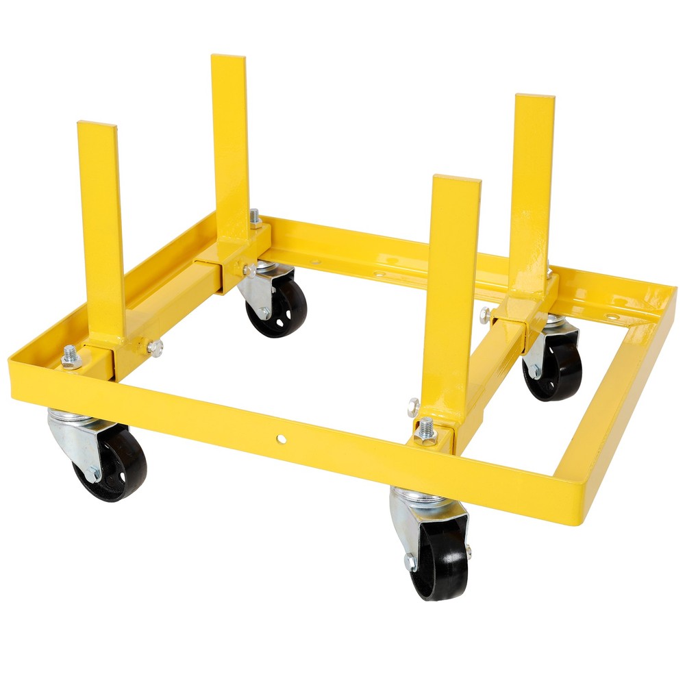 750lbs Rolling Engine Stand Repair Tool Adjustable Width & Length w/2pcs Straps