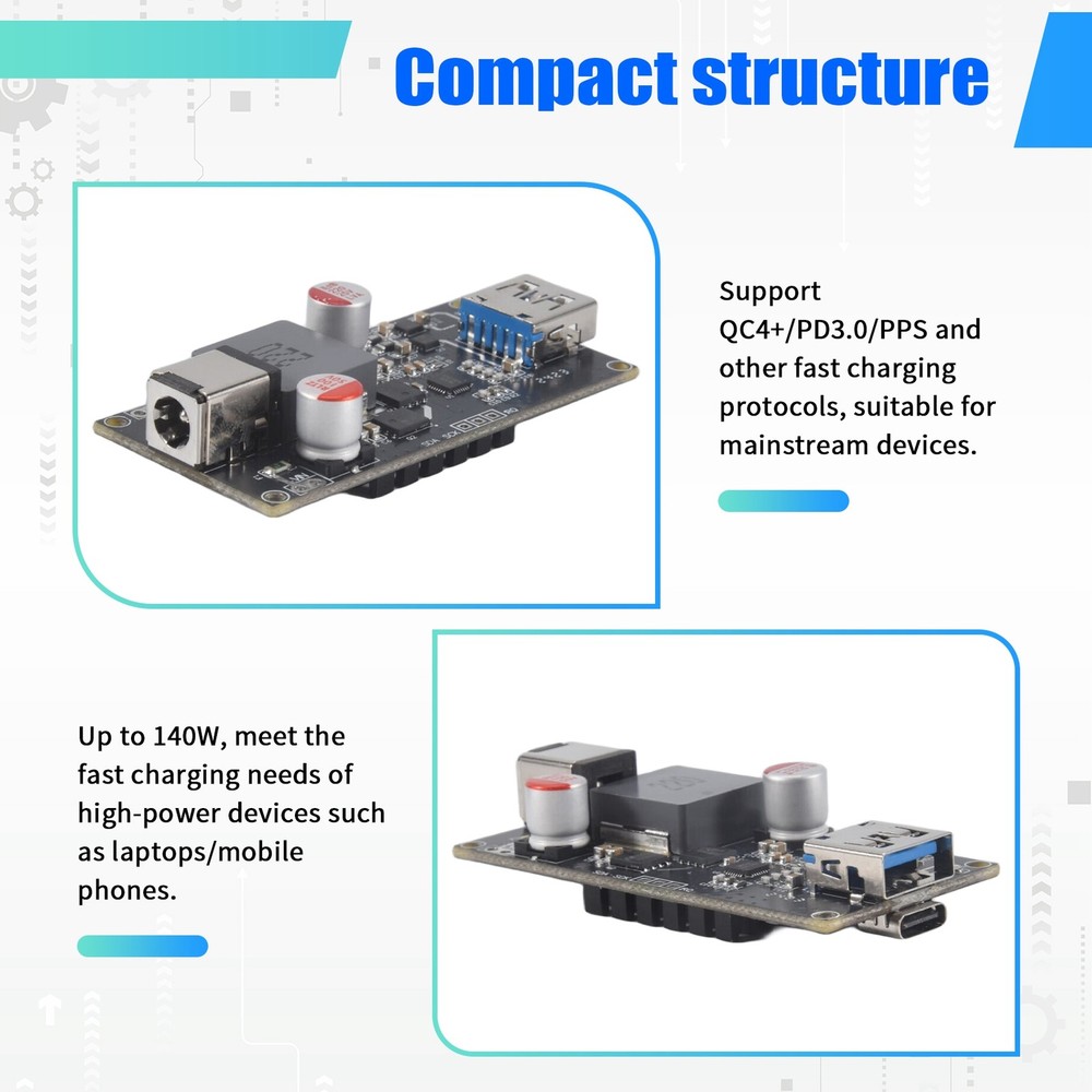 DC6-30V, 140W, Intelligent Multi-Protocol Fast Charging Module with Support 7577