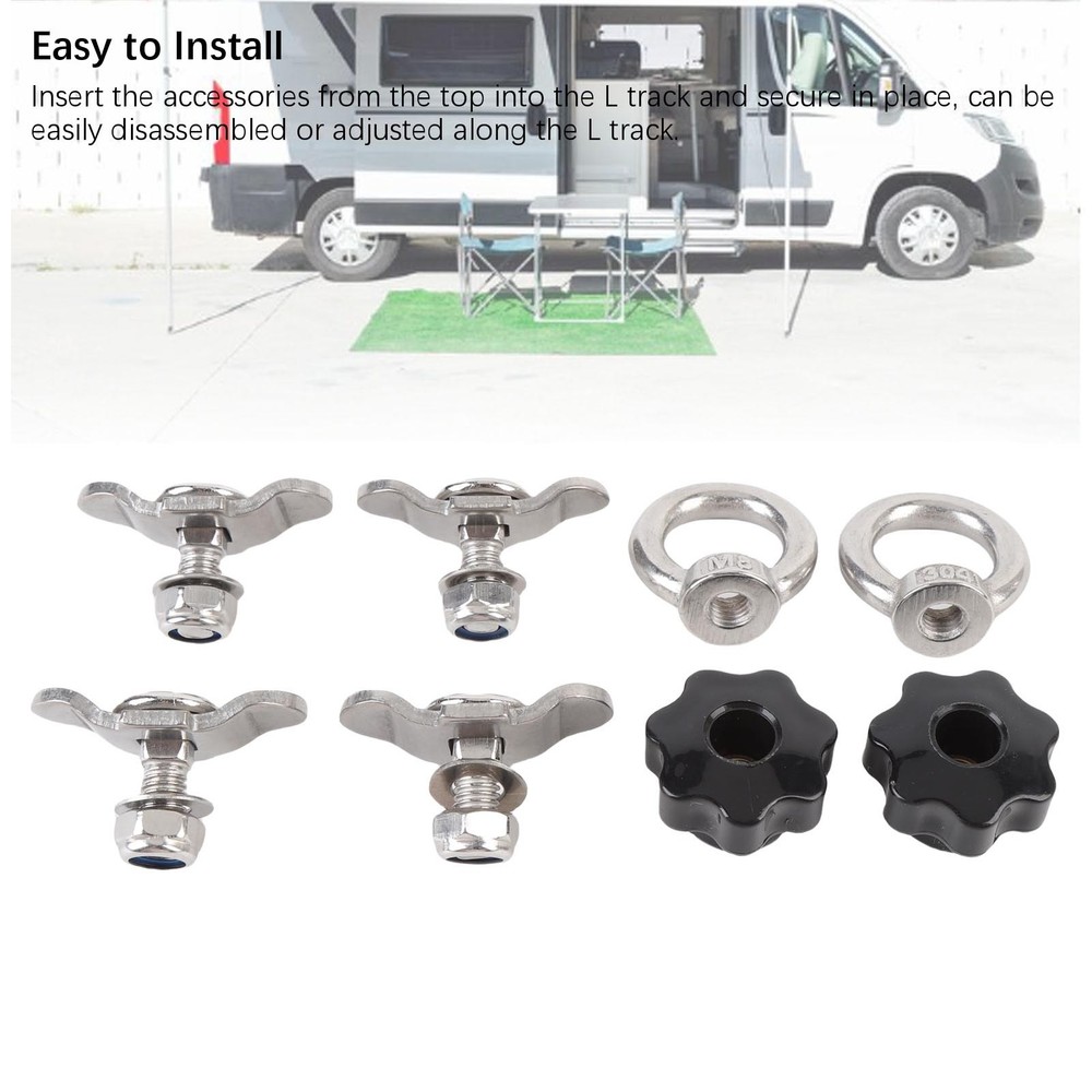 L Track Double Lug Threaded Stud Nut Kit Stainless Steel L Track Threaded Stud