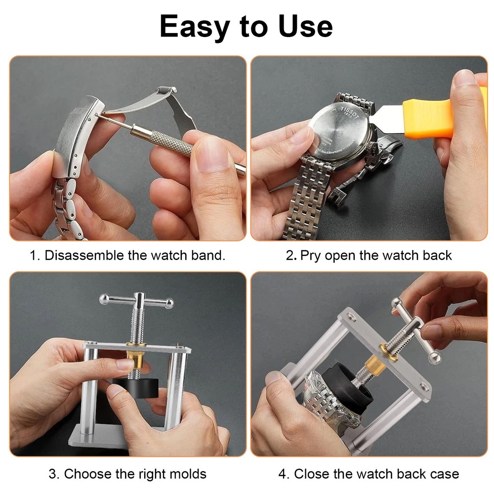 Watch Press Tool Set Back Case Closer for Closing the Cover Battery Replacement