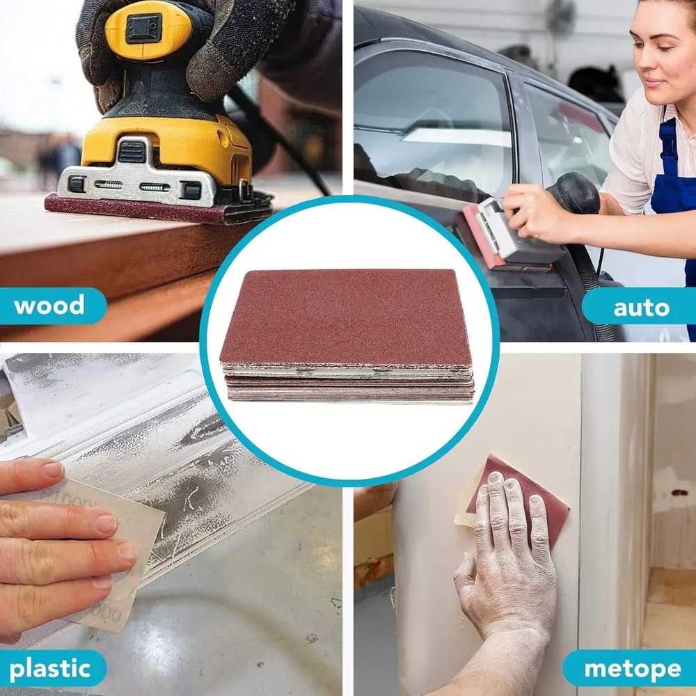 100*110MM Hook and Loop Sandpaper Kit 20Pcs 40-1000 Assorted Grit Sanding Sheets