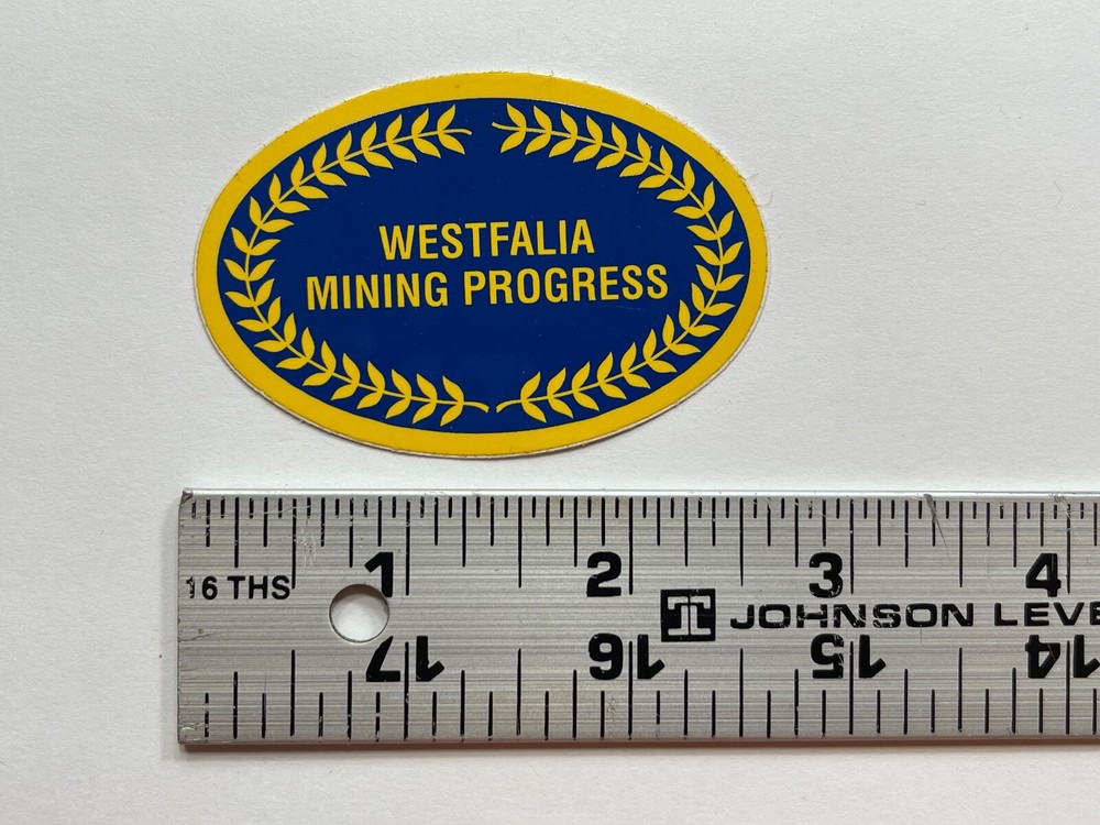 Vintage Westfalia Mining Progress - Mining Sticker (2 3/4 Inches)