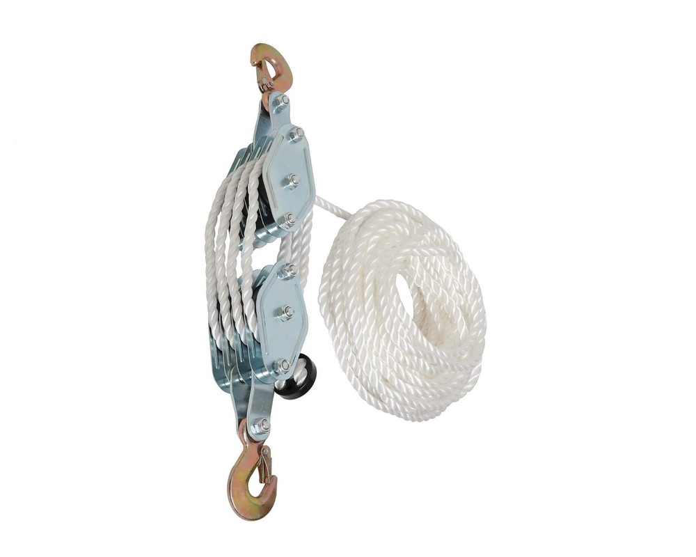 Block and Tackle Pulley System for Lifting Objects - SoB 4000LB Large, Silver