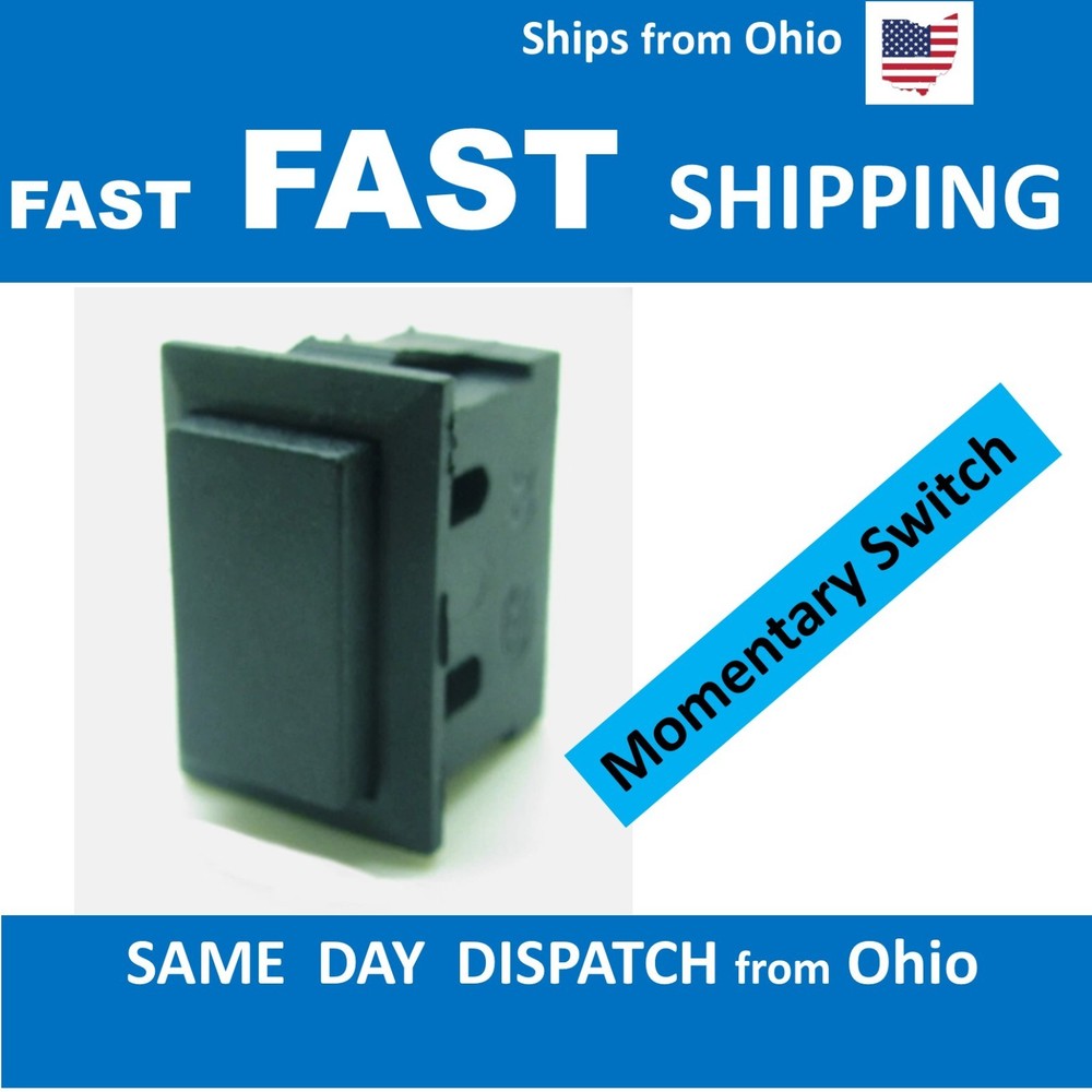 Push Button Switch Black Rectangle with beauty ring / bezel built in