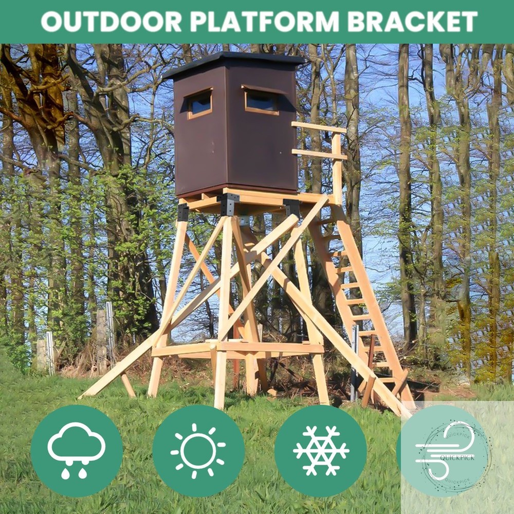 Deer Stand Brackets 4"x 4", Elevator Brackets 4Pcs, Deer Blind Bracket, for Outd