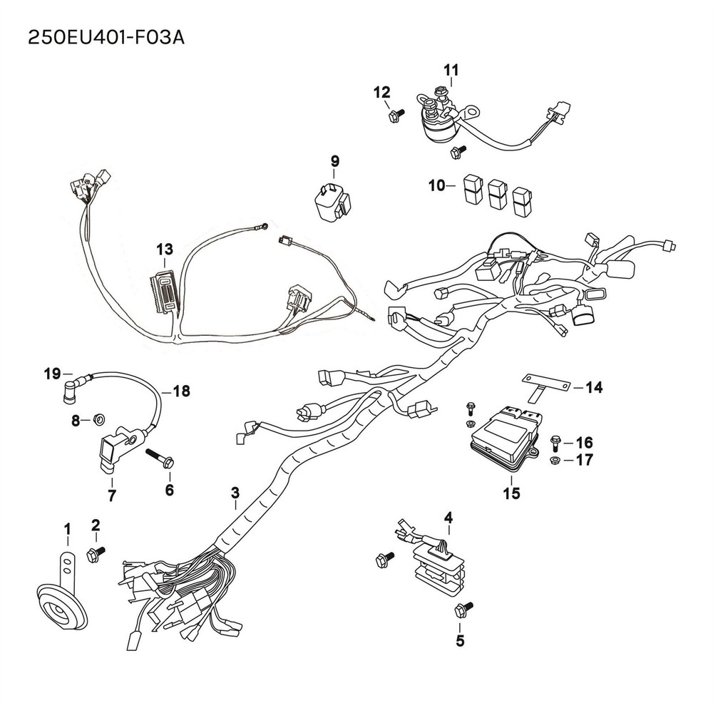 Mutt Mongrel 250 EU4 2017 - 2020 ABS Wiring Loom ref no.13