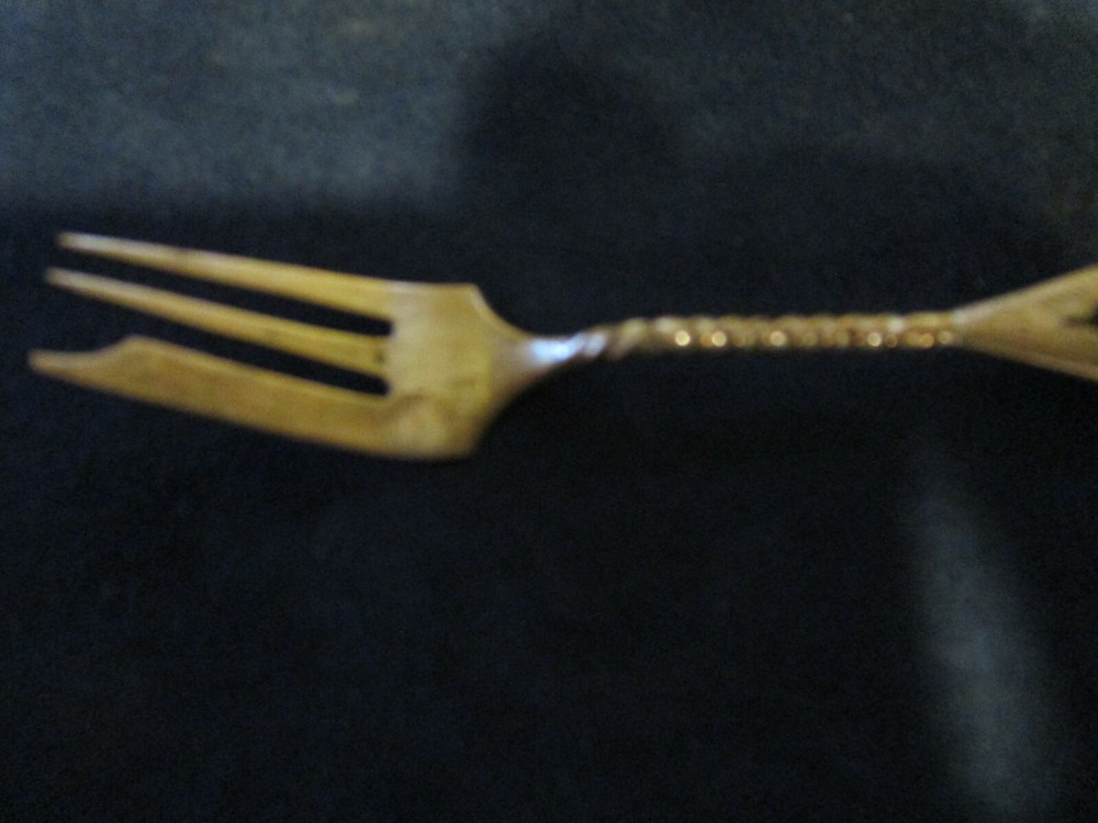 800 Silver Small Fork, Asian/Indian Figural on Handle