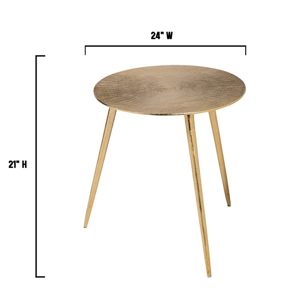 21 Gold Metal Round End Table