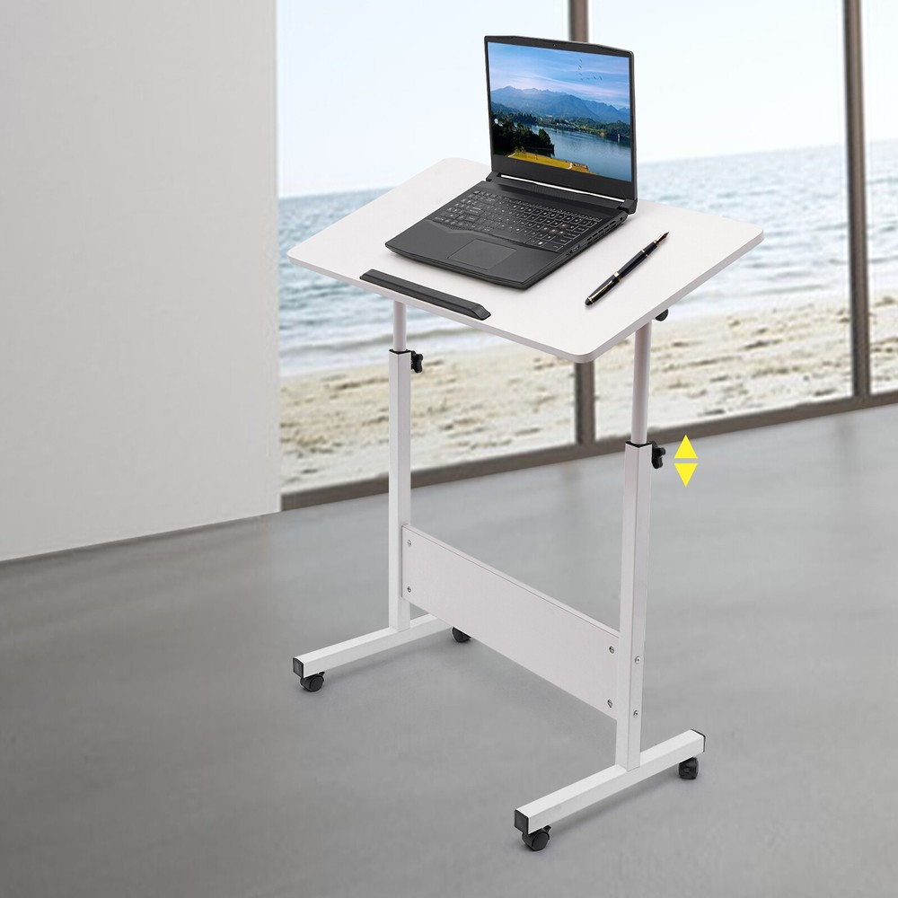 Adjustable Height Rolling Laptop Desk - Versatile Mobile Workstation