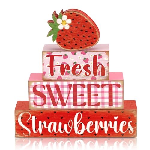 4 Pcs Strawberry Table Decorations Strawberry Table Strawberry Style