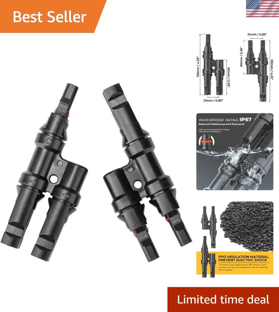 Solar Branch Connectors Y Connector for Parallel Connection Between Solar Pan...