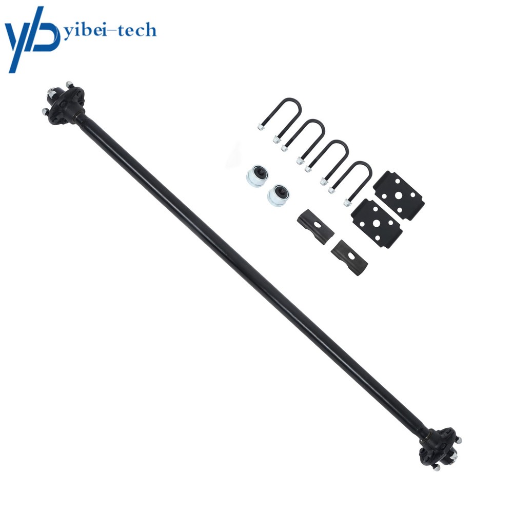 2000lbs Trailer Axle 5 lug-4.5" 61" Hub Face 46" Spring Center with U Bolt Kit