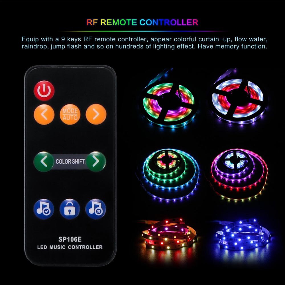 WS2812B WS2811 LED Strip Light Mini LED RF WiFi Bluetooth Music Pixel Controller
