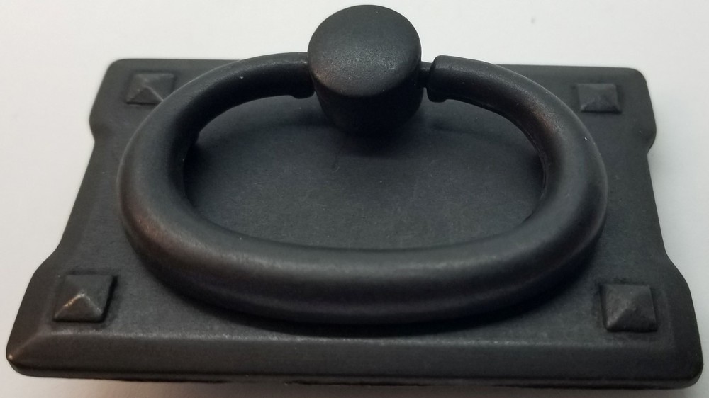 Distressed Black Single Horizontal Mission Style Drawer Pull zinc antique old
