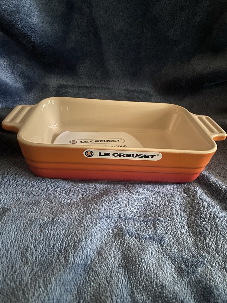 Le Creuset Flame Ombré Orange- Red Stoneware Rectangular Baking Dish 18cm 7”x 5”