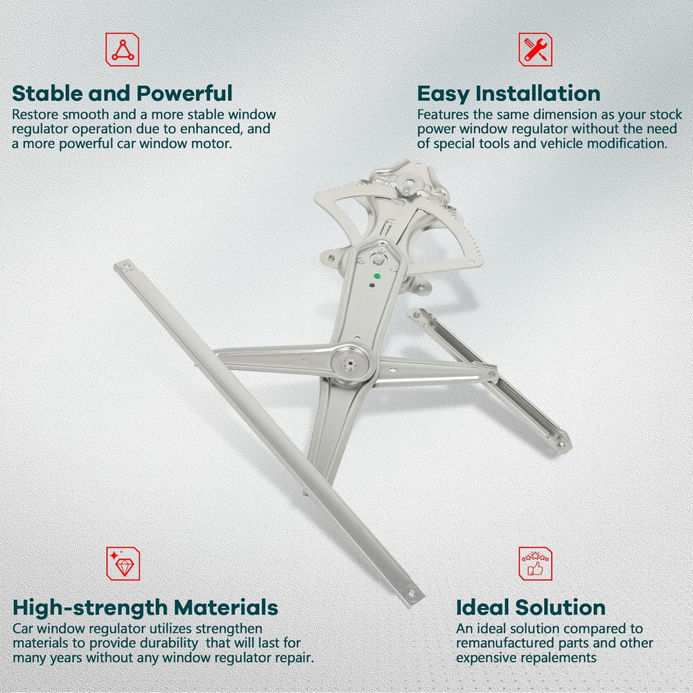2005-21 Tacoma Front Left Rear Left Window Regulator–Compatible Replacement